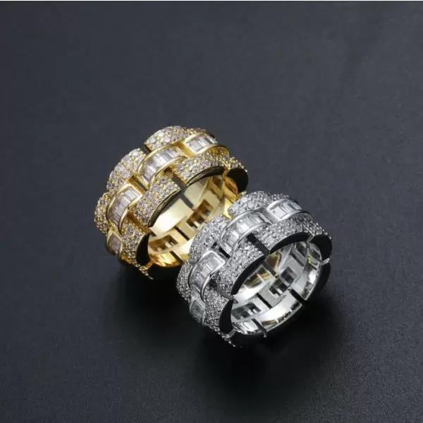 4.5ctw Baguette Cut White Sapphire Men's Ring