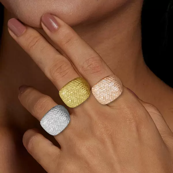 9ctw White Sapphire Paved Bold Dome Ring