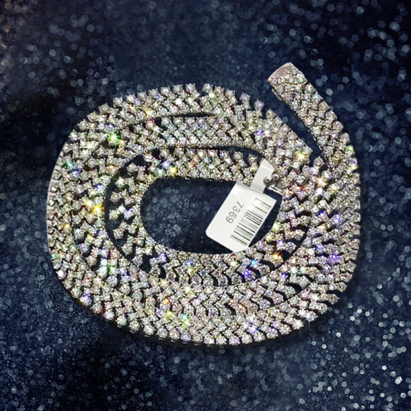105ctw White Sapphire Four Row Statement Necklace