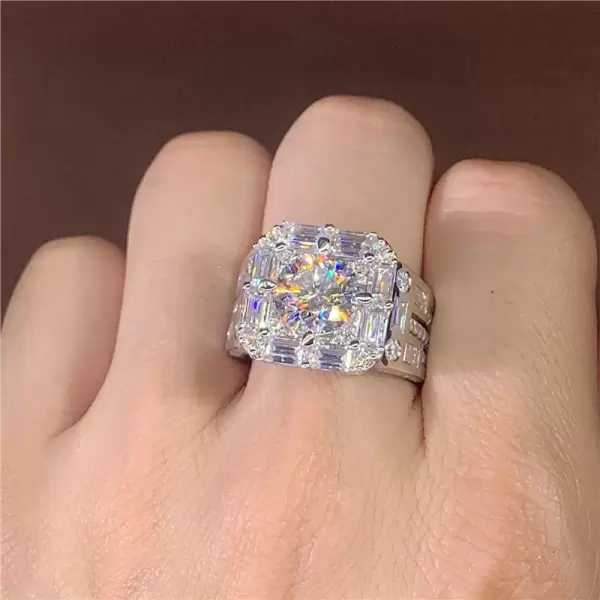 3.8ct Round Cut White Sapphire Twist Halo Engagement Ring