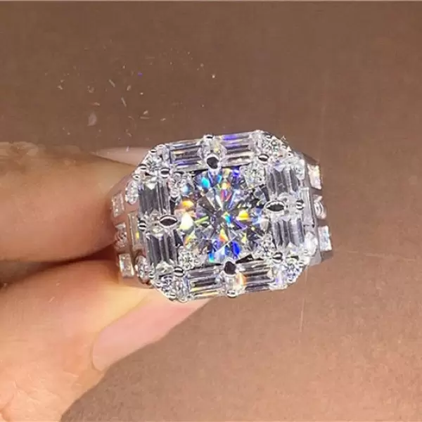 3.8ct Round Cut White Sapphire Twist Halo Engagement Ring