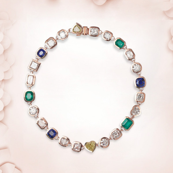 80ctw Multi-cut Multicolor Sapphire Statement Necklace