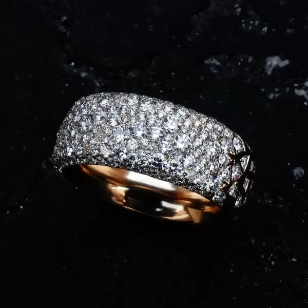 4ctw Round Cut Scattered Paved Men's Ring