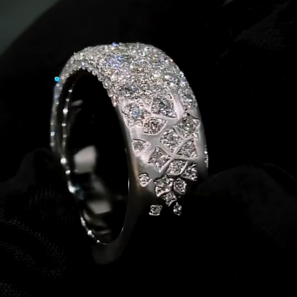 4ctw Round Cut Scattered Paved Men's Ring