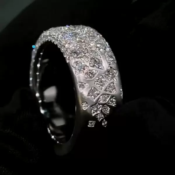 4ctw Round Cut Scattered Paved Men's Ring