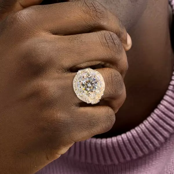 3ct Round Cut Bold Wide Men's Cocktail Ring