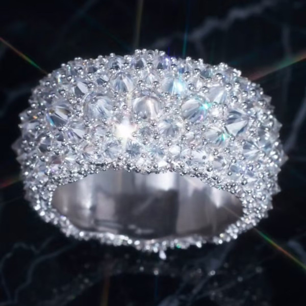 7ctw Reverse-set White Sapphire Milgrain Bold Cocktail Ring