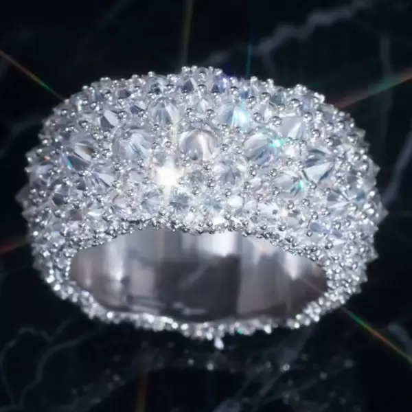 7ctw Reverse-set White Sapphire Milgrain Bold Cocktail Ring
