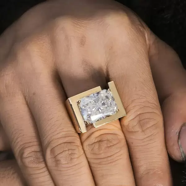 14ct Radiant Cut Bold Men's Cocktail Ring