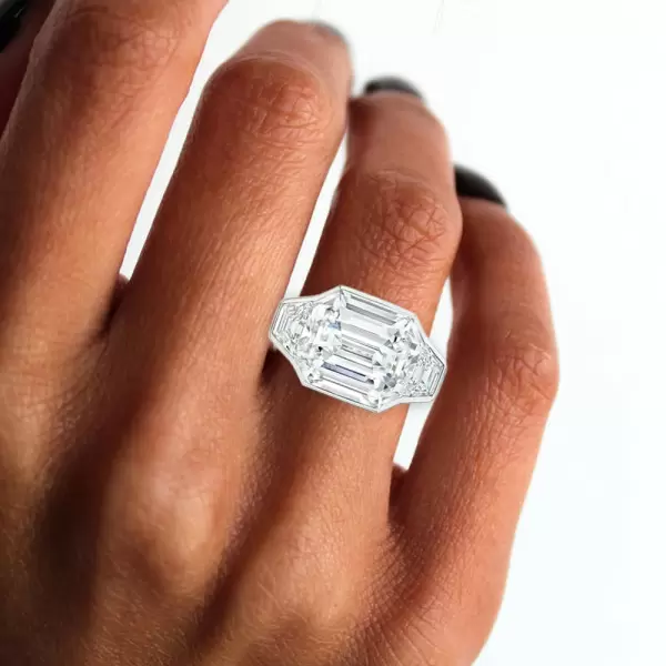 10ct Asscher Cut White Sapphire Men's Ring