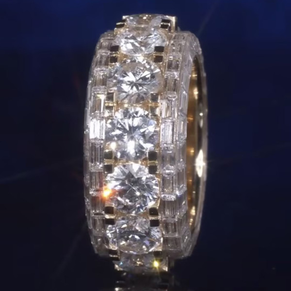 16ctw Round and Baguette Cut Eternity Ring