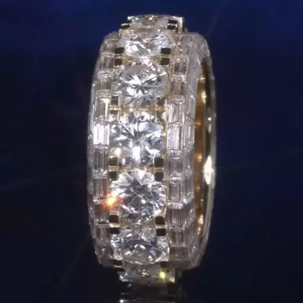 16ctw Round and Baguette Cut Eternity Ring