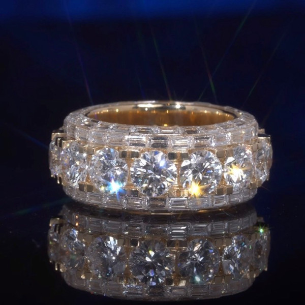 16ctw Round and Baguette Cut Eternity Ring