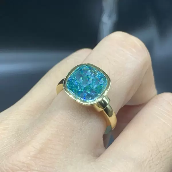 5ct Cushion Cut Aquamarine European Shank Engagement Ring