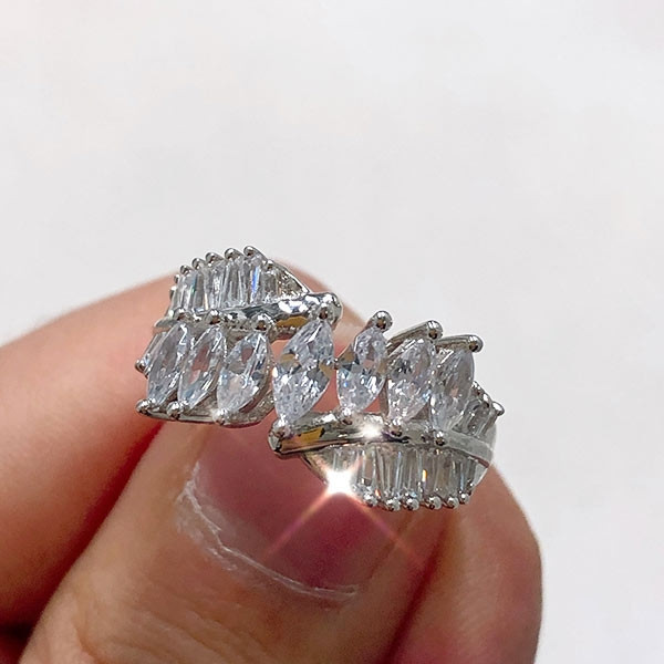Handmade Marquise Cut 925 Sterling Silver Wedding Band