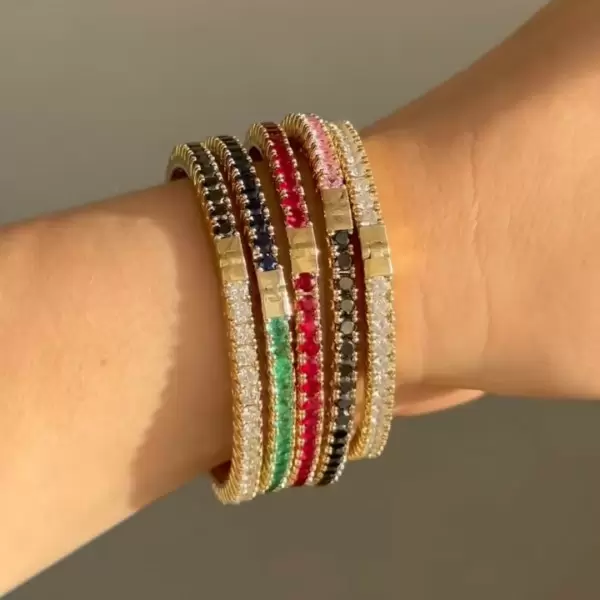 18ctw Candy Color Sapphire Stackable Bangle