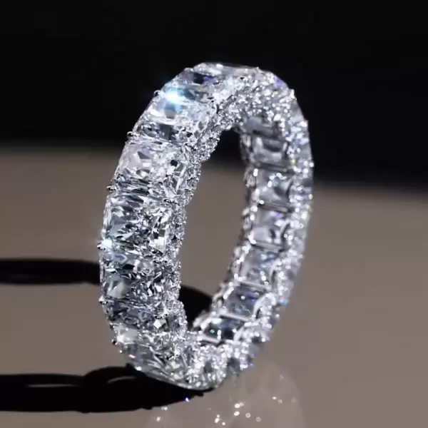 9ctw Radiant Cut White Sapphire Eternity Ring
