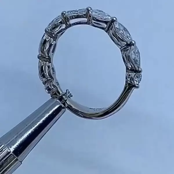 Handmade Marquise & Pear Cut Eternity Wedding Band