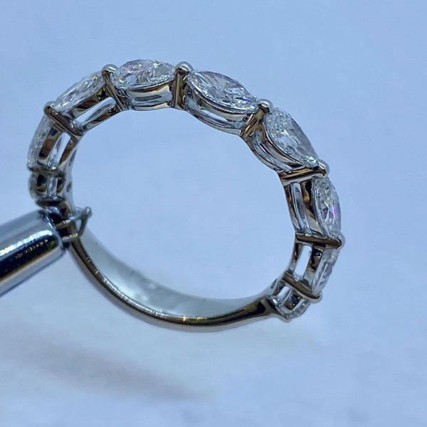 Handmade Marquise & Pear Cut Eternity Wedding Band