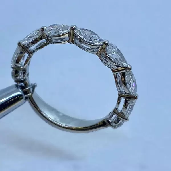 Handmade Marquise & Pear Cut Eternity Wedding Band