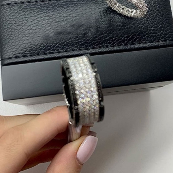 2.75ct Paved White Sapphire Eternity Band for Men
