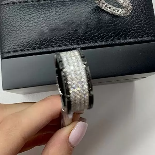 2.75ct Paved White Sapphire Eternity Band for Men