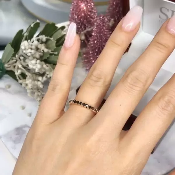 Handmade Black Diamond Eternity Band Anniversary Women's Wedding Band