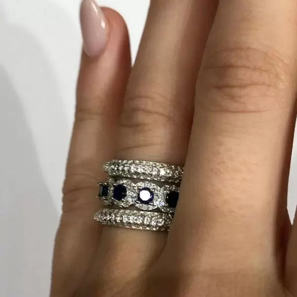 Handmade 3pc 5ct stackable bands Ring Set
