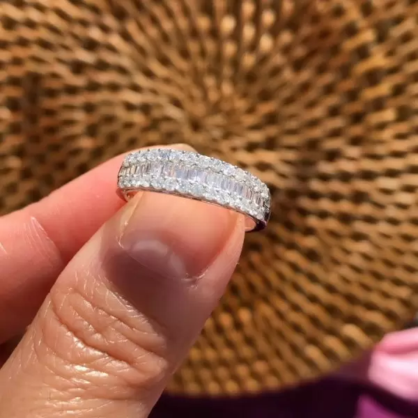 7ct Baguette Cut White Sapphire Wedding Band