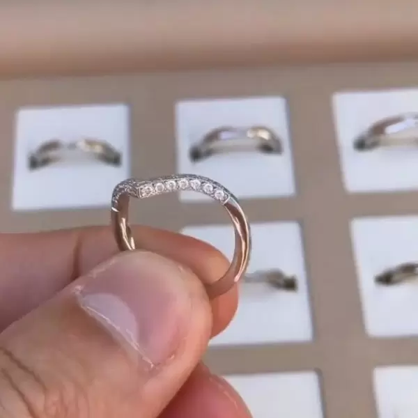 Handmade 0.88ct Wedding Eterniy Band in Sterling Silver