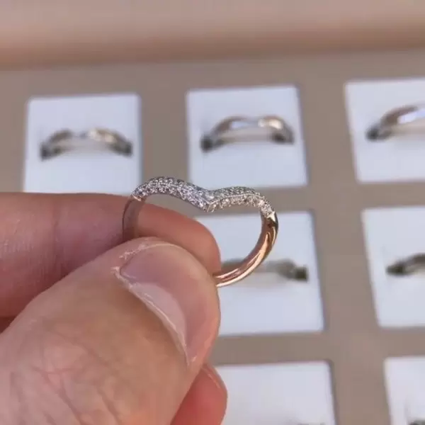 Handmade 0.88ct Wedding Eterniy Band in Sterling Silver