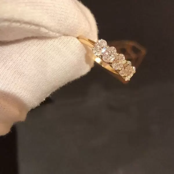 Handmade 1.25CT Five-stone Oval Cut Eternity Band Wedding Anniversary Ring