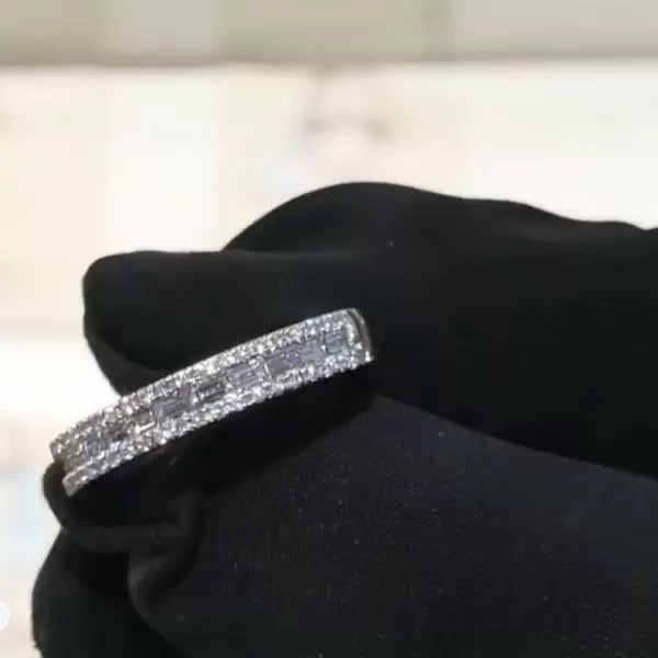 2.35ct Emerald Cut White Sapphire Eternity Band
