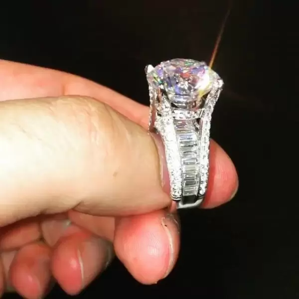 4ct Round Cut White Sapphire Engagement Ring