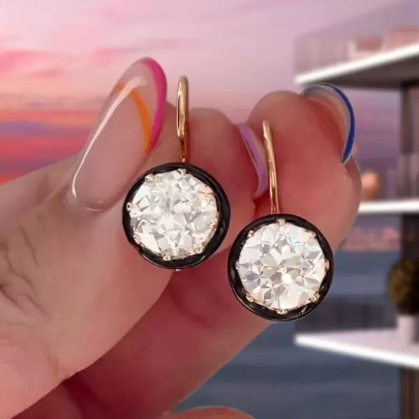 7.6ctw Round Cut White Sapphire Vintage Drop Earrings