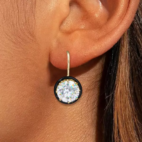 7.6ctw Round Cut White Sapphire Vintage Drop Earrings