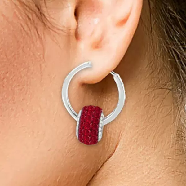 8ctw Invisible Set Blue Sapphire/Ruby Ball Drop Earrings