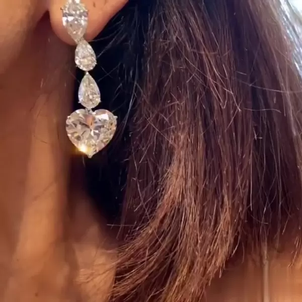 Fashion Love Hearts Dangle Earrings