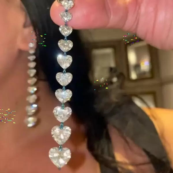 Heart Cut White Sapphire Drop Earrings