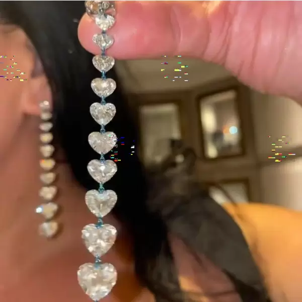 Heart Cut White Sapphire Drop Earrings