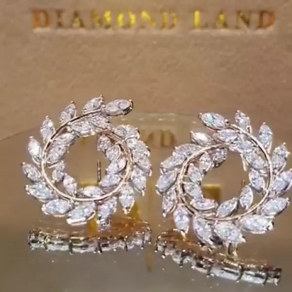 Marquise Cut White Sapphire Hoop Earrings