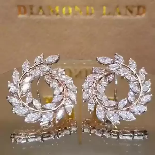 Marquise Cut White Sapphire Hoop Earrings