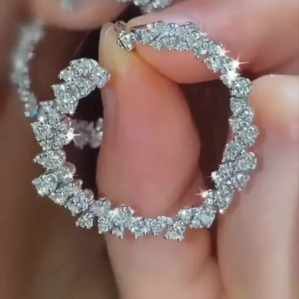 13.75ct Pear Cut White Sapphire Hoop Earrings