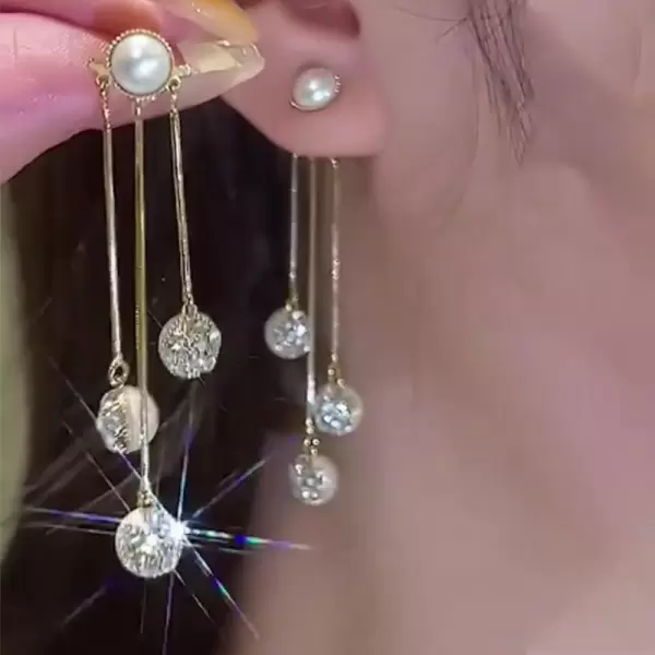 Fashion Pearl Drop Earrings in Sterling Silver