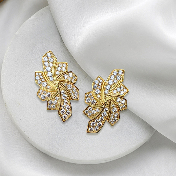 Elegant Floral Statement Stud Earrings