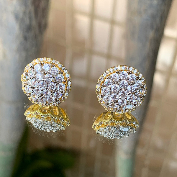 6.5CTW White Sapphire Cluster Flower Stud Earrings
