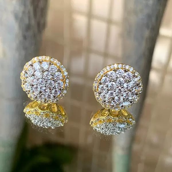 6.5CTW White Sapphire Cluster Flower Stud Earrings
