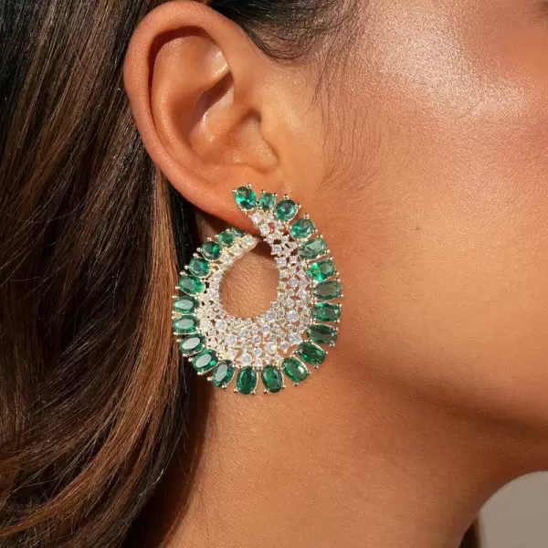 Nature Inspired 16CTW Oval Cut Ruby Statement Earrings