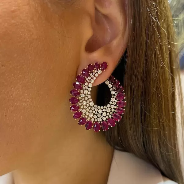 Ruby statement earrings online