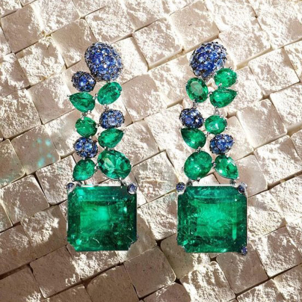 11.2ctw Asscher Cut Emerald Statement Earrings